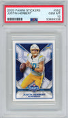 Graded 2020 Panini Stickers Justin Herbert #552 Rookie RC Football Card PSA 10 Gem Mint