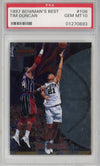 Graded 1997-98 Bowman's Best Tim Duncan #106 Rookie RC Basketball Card PSA 10 Gem Mint