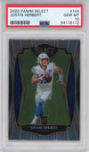 Graded 2020 Panini Select Justin Herbert #144 Premier Level Rookie RC Football Card PSA 10 Gem Mint