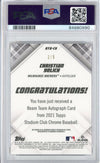 Graded 2021 Topps Stadium Club Chrome Christian Yelich #BTACY #2/5 Beam Team Auto Red Refractor Baseball Card PSA 10 Gem Mint