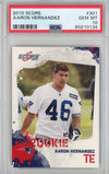 Graded 2010 Score Aaron Hernandez #301 Rookie RC Football Card PSA 10 Gem Mint