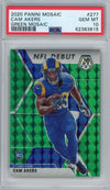 Graded 2020 Panini Mosaic Cam Akers #277 Green Rookie RC Football Card PSA 10 Gem Mint
