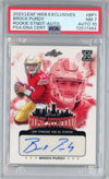 Graded 2023 Leaf Web Exclusives Standouts Brock Purdy #BP1 Autographed #/1000 Rookie RC Football Card PSA/DNA 7 Near Mint Auto Grade 10