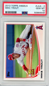 Graded 2013 Topps Angels Mike Trout #LAA-2 Sliding Rookie Cup RC Baseball Card PSA 10 Gem Mint