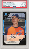 Graded 2005 Bowman Draft Picks Justin Verlander #BDP129 Rookie RC Baseball Card PSA 8 Near Mint