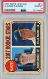 Graded 2017 Topps Heritage Aaron Judge Tyler Austin #214 Rookie RC Baseball Card PSA 10 Gem Mint