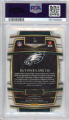 Graded 2021 Panini Select Devonta Smith #49 Die-Cut Green/Yellow Prizm Concourse Rookie RC Football Card PSA 10