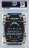 Graded 2021 Panini Select Rashawn Slater #86 Die-Cut Green/Yellow Prizm Concourse Rookie RC Football Card PSA 10 Gem Mint