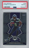 Graded 2022 Panini Mosaic Kenneth Walker III #308 Rookie RC Football Card PSA 10 Gem Mint