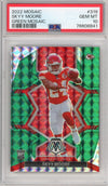 Graded 2022 Panini Mosaic Skyy Moore #319 Green Rookie RC Football Card PSA 10 Gem Mint