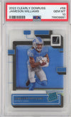 Graded 2022 Panini Clearly Donruss Jameson Williams #58 Rookie RC Football Card PSA 10