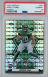 Graded 2022 Panini Mosaic Breece Hall #283 Silver Rookie RC Football Card PSA 10 Gem Mint
