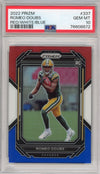Graded 2022 Panini Prizm Romeo Doubs #337 Red White Blue Rookie RC Football Card PSA 10 Gem Mint