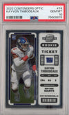 Graded 2022 Panini Contenders Optic Kayvon Thibodeaux #74 Rookie RC Football Card PSA 10 Gem Mint