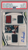 Graded 2021 Panini Absolute DeVonta Smith #207 Materials #/249 Rookie RC Football Card PSA 8 AUTO 10