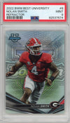 Graded 2022 Bowman Best University Nolan Smith #8 Refractor Rookie RC Football Card PSA 9 Mint