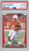 Graded 2023 Leaf Draft Bijan Robinson #41 Red Rookie RC Football Card PSA 10 Gem Mint