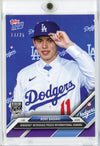 2025 Topps Now Roki Sasaki #OS-16 Offseason Purple #/25 Los Angeles Dodgers Rookie RC Baseball Card