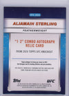 2024 Topps Knockout Aljamain Sterling #OTCASG 1-2 Combo Auto Relic Blue /50 UFC MMA Card