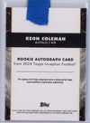 2024 Topps Inception Keon Coleman #RAKC Autograph Rookie RC Football Card