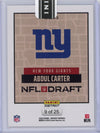 2025 Panini Instant NFL Abdul Carter #DN3 Draft Night Beige /25 New York Giants Rookie RC Football Card