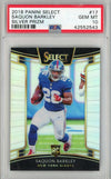 Graded 2018 Panini Select Saquon Barkley #17 Silver Prizm Rookie RC Football Card PSA 10 Gem Mint