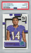 Graded 2022 Donruss Kyle Hamilton #338 Portrait Rookie RC Football Card PSA 10 Gem Mint