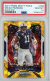Graded 2021 Prizm DP Micah Parsons #188 Gold Ice Rookie RC Football Card PSA 10 Gem Mint