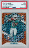 Graded 2021 Panini Phoenix Jaylen Waddle #106 Orange Lazer Rookie RC Football Card PSA 10 Gem Mint