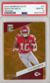 Graded 2023 Donruss Elite Isiah Pacheco #41 Orange Football Card PSA 10 Gem Mint