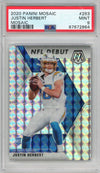 Graded 2020 Panini Mosaic Justin Herbert #263 Mosaic Rookie RC Football Card PSA 9 Mint
