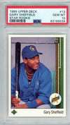 Graded 1989 Upper Deck Star Rookie Gary Sheffield #13 Rookie RC Baseball Card PSA 10 Gem Mint