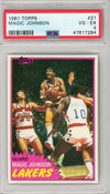 Graded 1981 Topps Magic Johnson #21 2nd Year Basketball Card PSA 4 VG-EX