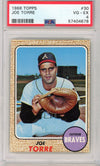 Graded 1968 Topps Joe Torre #30 Baseball Card PSA 4 VG-EX