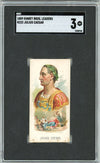 Graded 1889 N222 Kinney Bros. Leaders Julius Caesar #N222 Baseball Tobacco Card SGC 3 Very Good