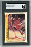 Graded 1986 Fleer Sticker Michael Jordan #8 Rookie RC Basketball Card SGC 6 EX-MT