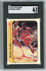 Graded 1986 Fleer Sticker Michael Jordan #8 Rookie RC Basketball Card SGC 6 EX-MT