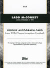 2024 Topps Inception Ladd McConkey #RALM Purple Autograph /125 Rookie RC Football Card