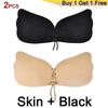 Incredible Strapless Invisible Bra Seamless Push Up Silicone Bras For Women Skin Black Lingerie Drawstring Bralette by Stevvex