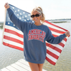 America’s Favorite Patriotic Crewneck Sweatshirt | Retro USA Graphic Sweatshirt by Hey Jude Graphic Tees