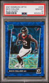 Graded 2021 Panini Donruss Optic Nico Collins #230 Blue Scope Rookie RC Football Card PSA 10 Gem Mint