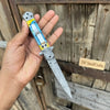 Handmade talian Style Folding Knife Slim Stiletto-Style Pocket Knife with Wood Handle by JW SteelCrafts