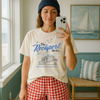 Rockport Harbor Massachusetts Graphic Tee | Coastal New England Boat Shirt by Hey Jude Graphic Tees