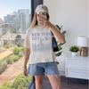 New York City Mid Length Graphic Tee – NYC Skyline by Hey Jude Graphic Tees