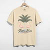 Palm Oasis Flamingo Graphic Tee | Beach Vacation Aesthetic Tee | Summer Resort Style | by Hey Jude Graphic Tees