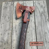 Handmade Viking Double-Bit Carbon Steel Axe with Norse Rune Etching and Engraved Hardwood Handle by JW SteelCrafts