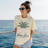 Palm Oasis Flamingo Graphic Tee | Beach Vacation Aesthetic Tee | Summer Resort Style | by Hey Jude Graphic Tees