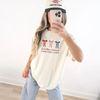 God Bless America Bow Graphic Tee – Patriotic Red White Blue Shirt by Hey Jude Graphic Tees