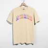 Retro Motherhood Graphic Tee | Colorful Collegiate Mom Shirt by Hey Jude Graphic Tees