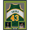 Framed Autographed/Signed Jack Sikma 35x39 Seattle Green Basketball Jersey JSA COA by Hall of Fame Sports Memorabilia